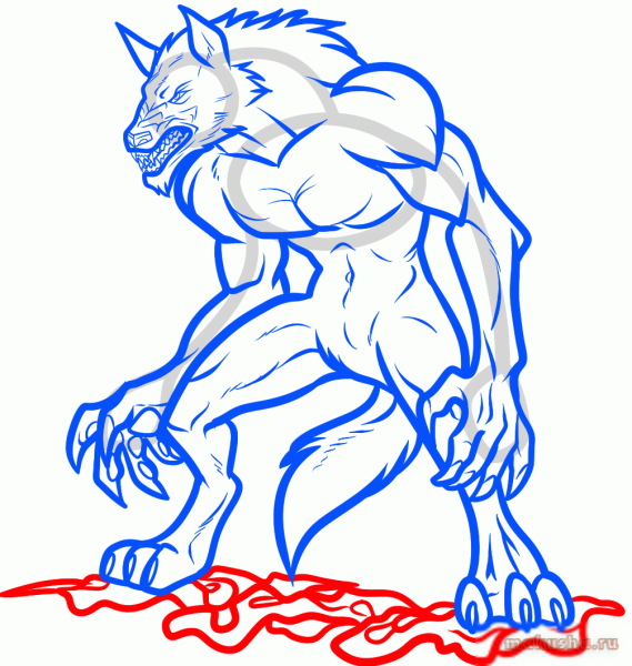 Оборотень рисунок карандашом