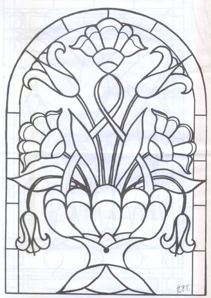 Трафарет витраж арт нуво