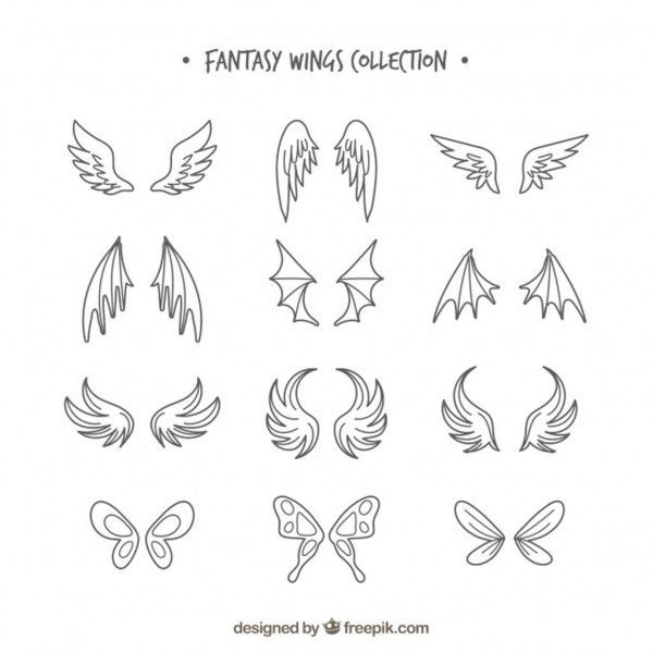 Крылья для срисовки легкие
