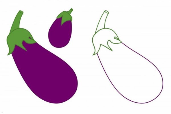 Баклажан рисунок черно белый