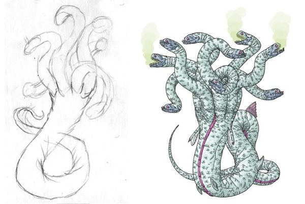 Лернейская гидра рисунок