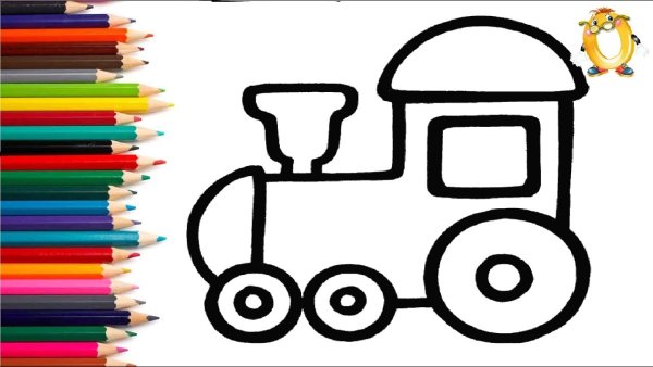 Поезд из геометрических фигур