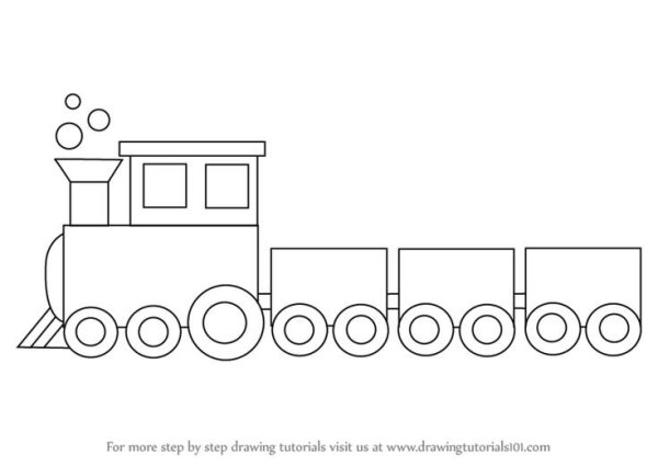 Раскраски. Паровоз