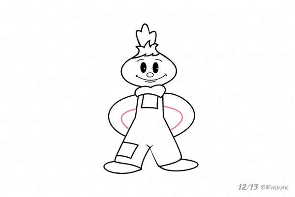 Чиполлино рисунок пошагово