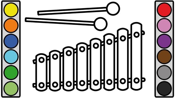 Ксилофон раскраска