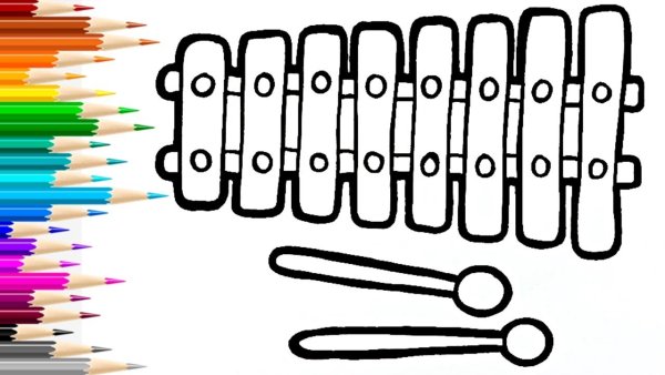 Металлофон раскраска для детей