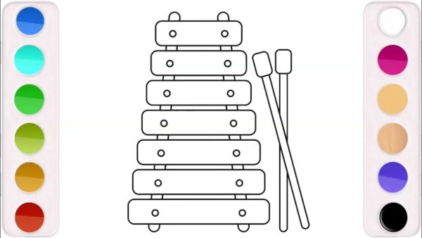 Ксилофон раскраска