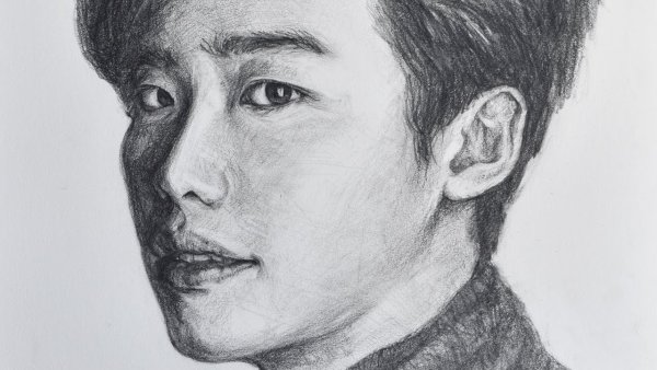 Ли Чон сок портрет карандашом