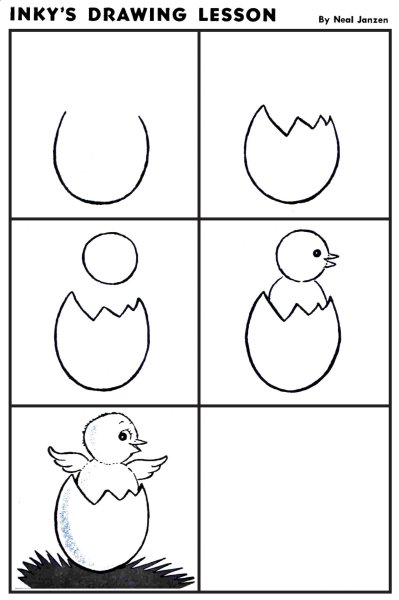 Цыпленок рисунок карандашом