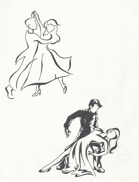 Бальные танцы рисунок карандашом