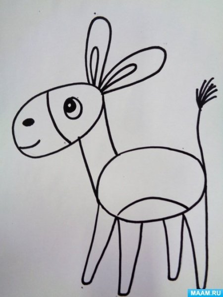 Рисование для детей ослик