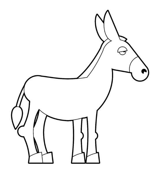 Ослик раскраска