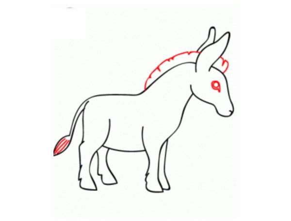 Как нарисовать ослу глаза
