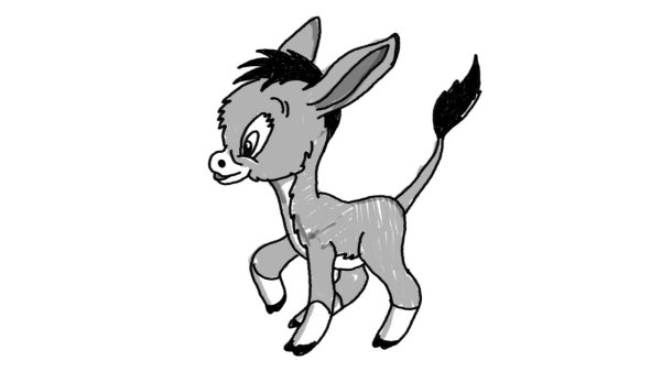 Ослик рисунок для детей легкий