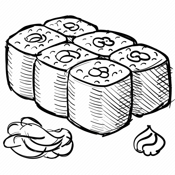 Раскраска роллы