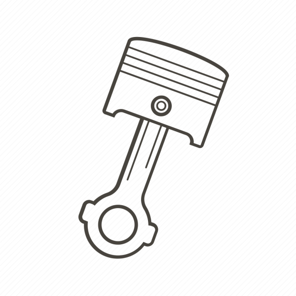 Поршень на белом фоне