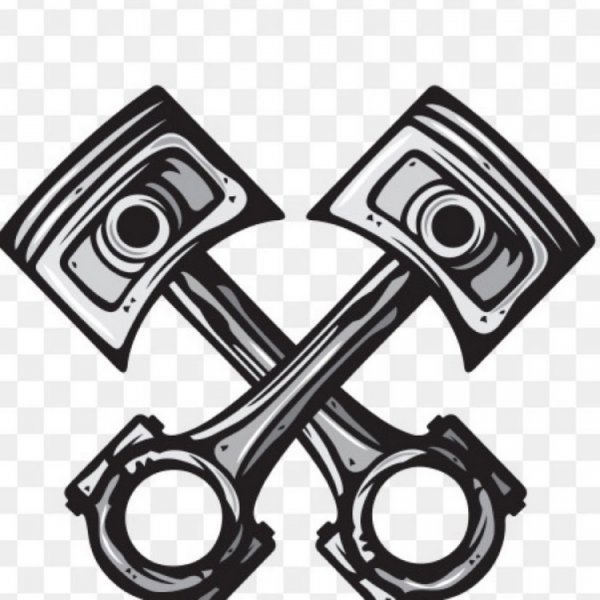 Шатун и поршень скрещены рисунок