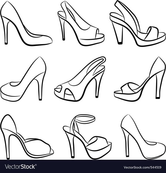 Туфли для срисовки карандашом