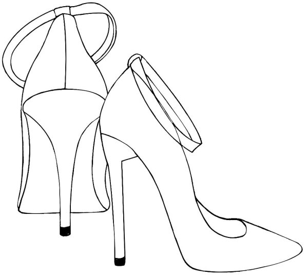 Туфли раскраска для детей