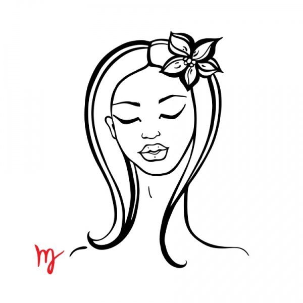 Знак зодиака Дева карандашом