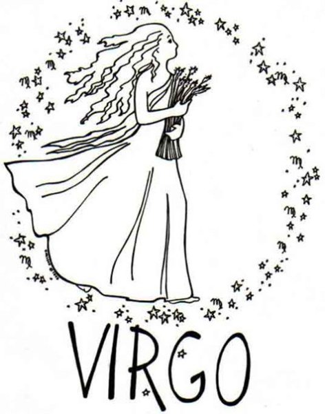 Знак зодиака Дева раскраска