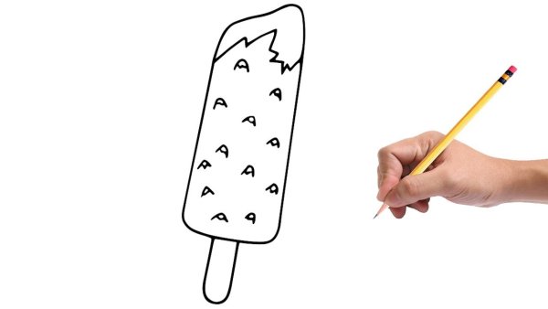 Рисование пошагово эскимо