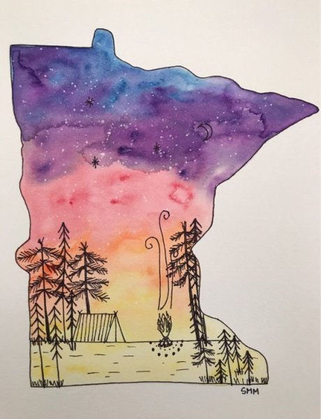 Минималистичные рисунки гелиевой ручкой