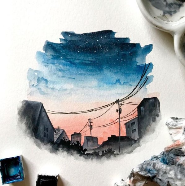 Горы рисунок карандашом легко