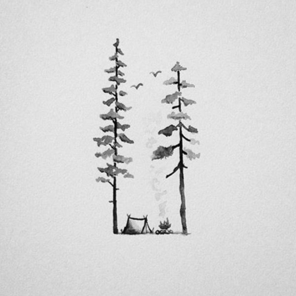 Рисунки в круге для скетчбука