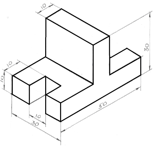 Изометрическая аксонометрическая проекция детали