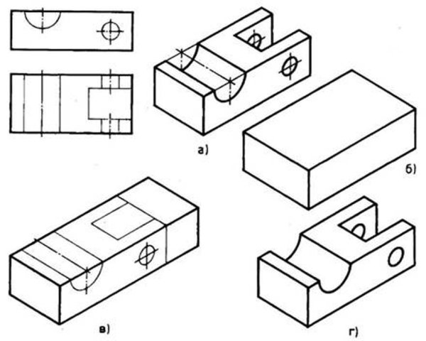 Выполнение технического рисунка детали