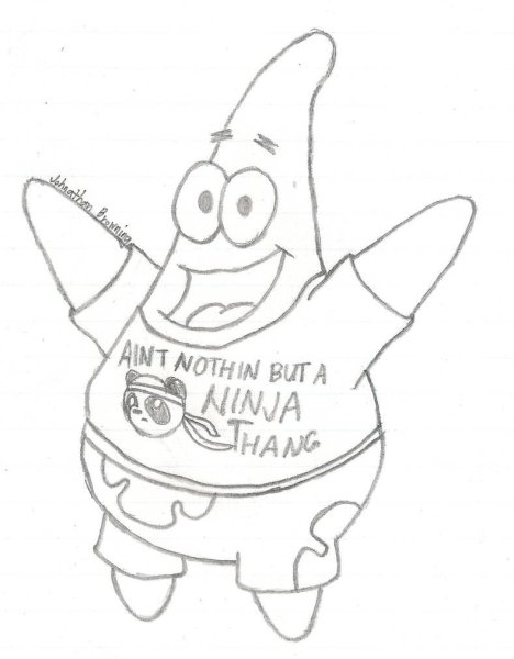 Патрик из Спанч Боба рисунок карандашом