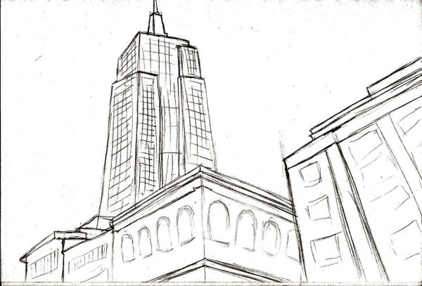 Архитектурный пейзаж в графике