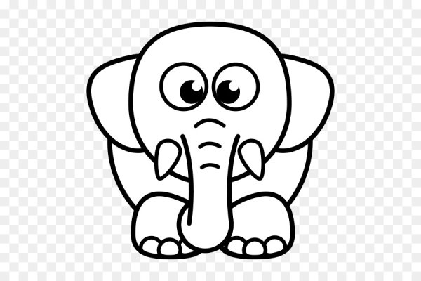 Раскраска несложная слон
