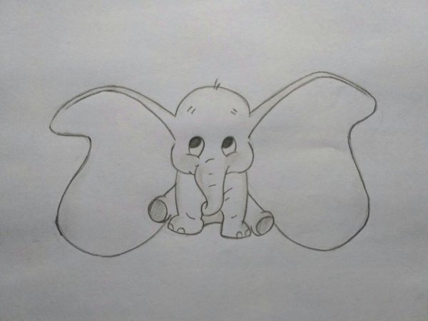 Слоник срисовка легко карандашом