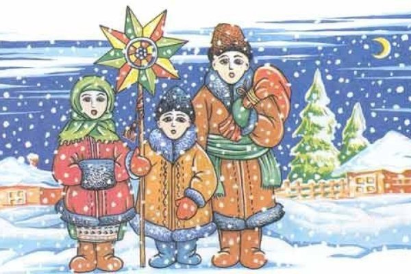 Колядки на Рождество раскраска