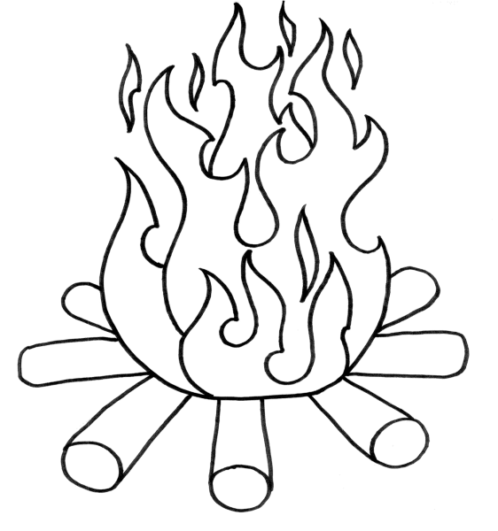 Языки пламени трафарет