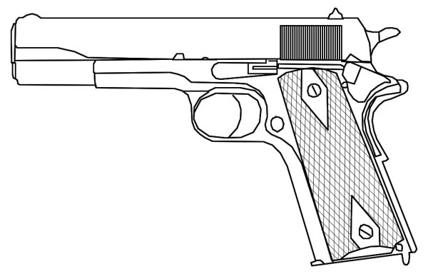 Чертёж пистолета Colt 1911