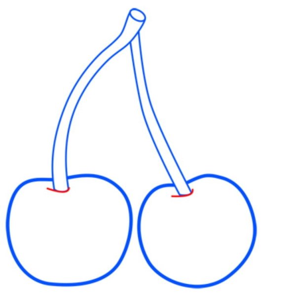 Вишня рисунок для детей карандашом