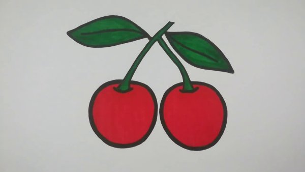 Вишня карандашом