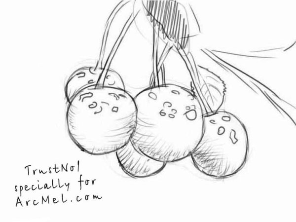 Поэтапное рисование фруктов