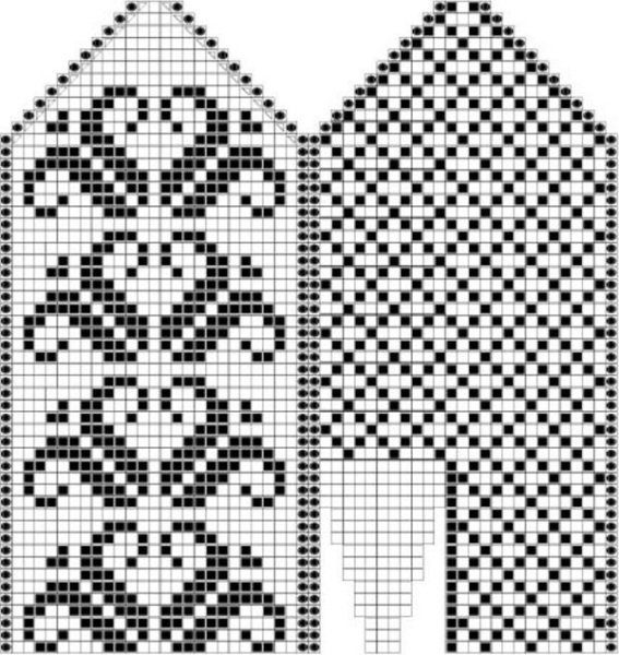 Вязание спицами варежки узорные схемы