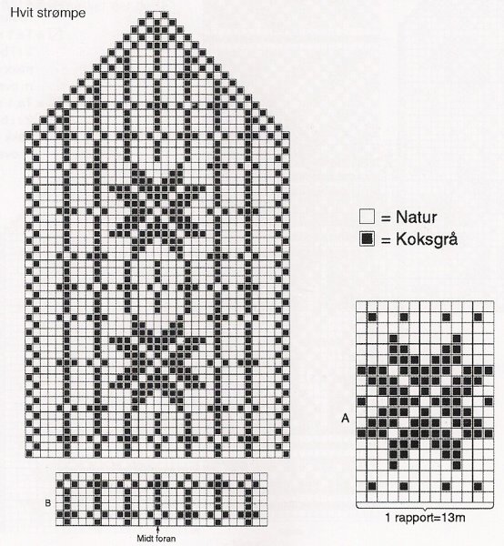 Узоры для варежек двухцветные