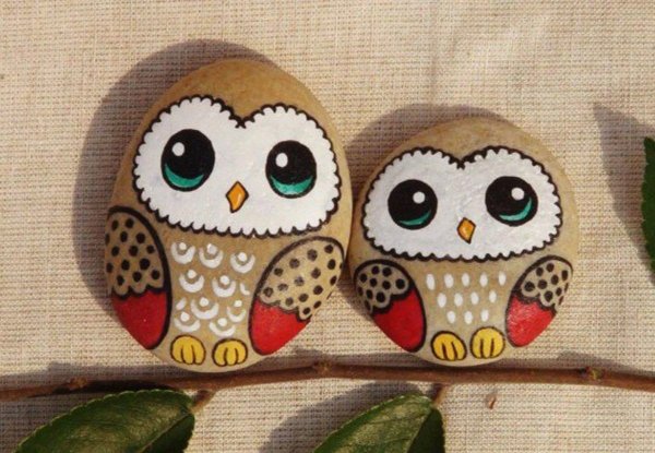 Роспись камней акриловыми красками