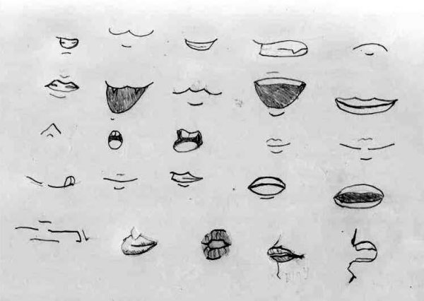 Рот для рисования аниме