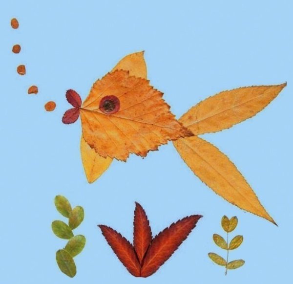 Аппликация из листьев