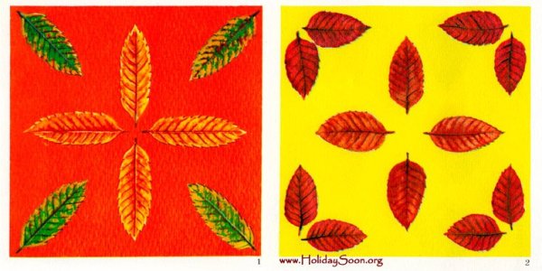 Трафарет для аппликации из листьев