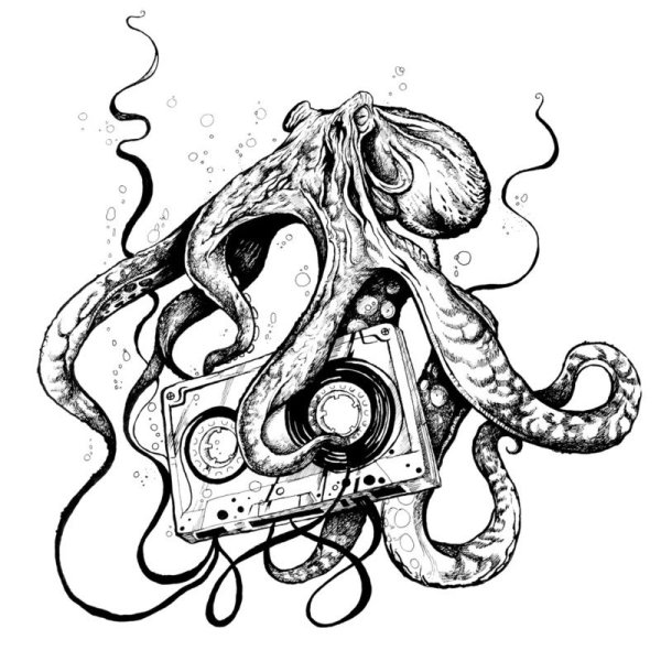 Тату эскизы Кракен осьминог