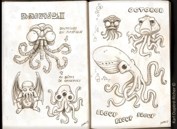 Ктулху рисунок простой