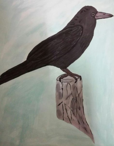 Грач рисование для детей